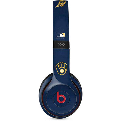 MLB Milwaukee Brewers - Solid Distressed Beats Solo 2 Wireless Skin