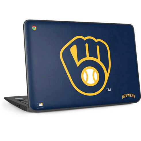 MLB Milwaukee Brewers - Solid Distressed HP Chromebook Skin