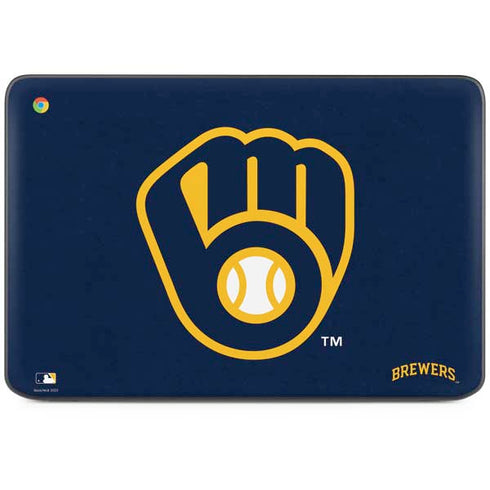 MLB Milwaukee Brewers - Solid Distressed HP Chromebook Skin