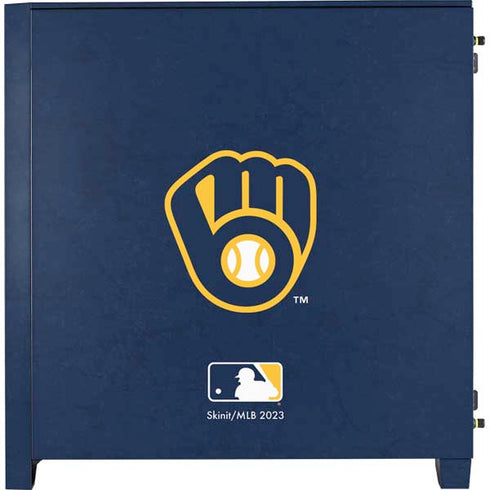 MLB Milwaukee Brewers - Solid Distressed Corsair 4000D Tempered Glass Mid-Tower ATX Case Skin