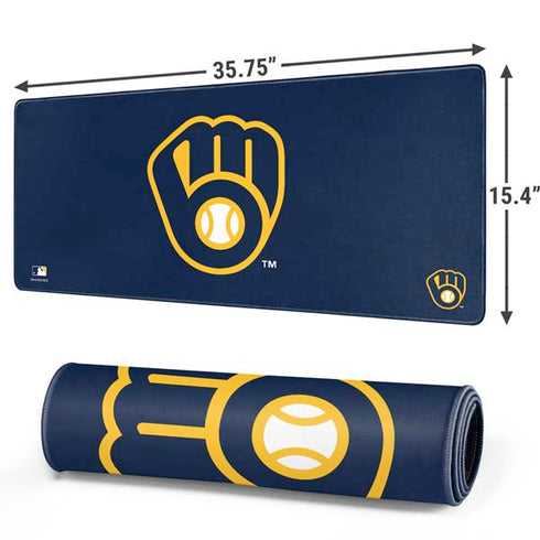 MLB Milwaukee Brewers - Solid Distressed Gaming Mouse Pad