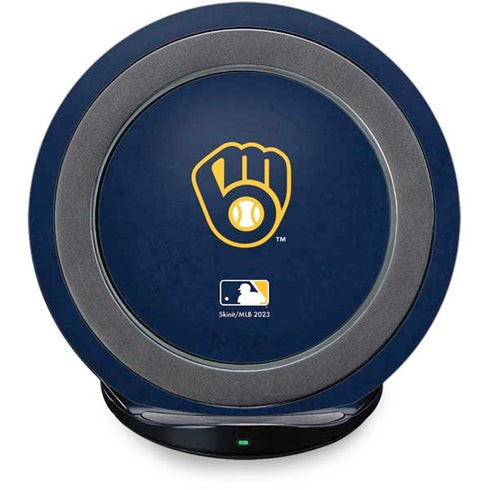 MLB Milwaukee Brewers - Solid Distressed Fast Charge Wireless Charging Stand Skin