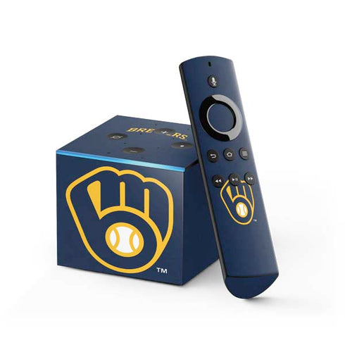 MLB Milwaukee Brewers - Solid Distressed Fire TV Cube Skin