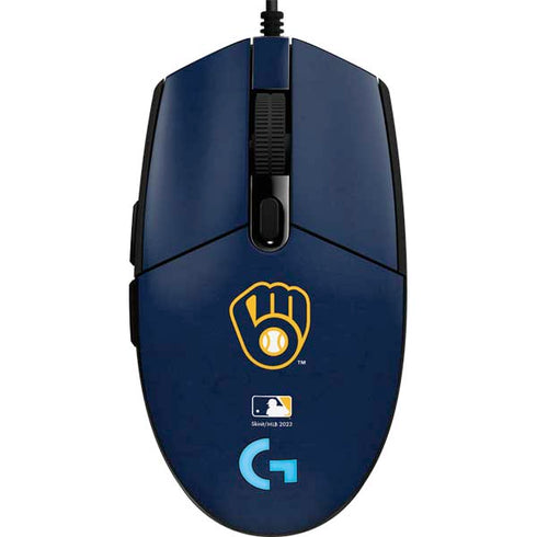 MLB Milwaukee Brewers - Solid Distressed G203 Prodigy RGB Wired Gaming Mouse Skin