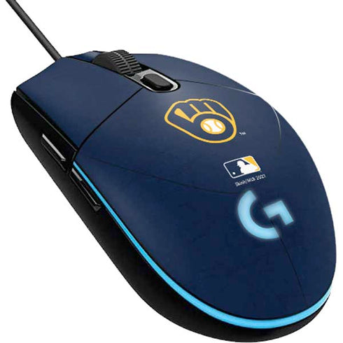 MLB Milwaukee Brewers - Solid Distressed G203 Prodigy RGB Wired Gaming Mouse Skin