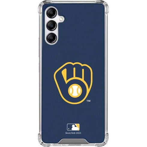 MLB Milwaukee Brewers - Solid Distressed Galaxy A14 5G Clear Case