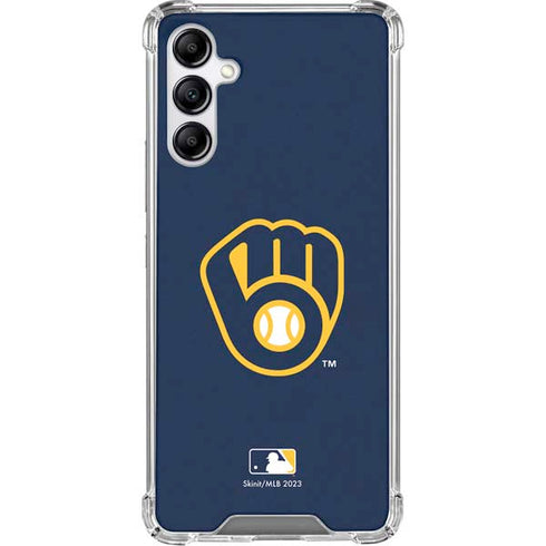 MLB Milwaukee Brewers - Solid Distressed Galaxy A15 5G Clear Case