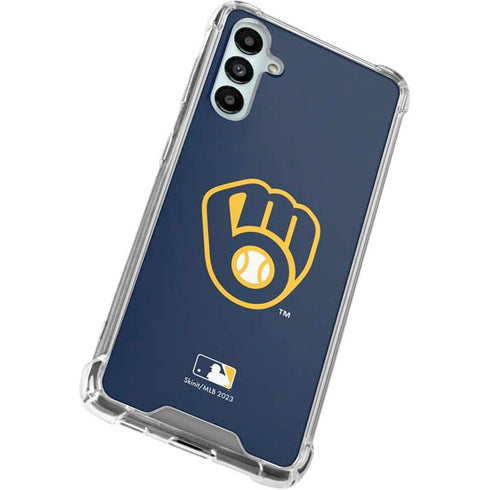 MLB Milwaukee Brewers - Solid Distressed Galaxy A15 5G Clear Case