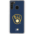 MLB Milwaukee Brewers - Solid Distressed Galaxy A21 Clear Case