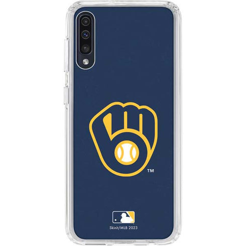 MLB Milwaukee Brewers - Solid Distressed Galaxy A50 Clear Case
