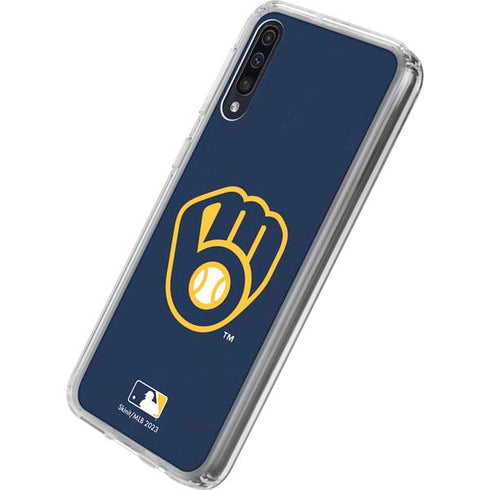 MLB Milwaukee Brewers - Solid Distressed Galaxy A50 Clear Case