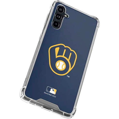 MLB Milwaukee Brewers - Solid Distressed Galaxy A54 5G Clear Case
