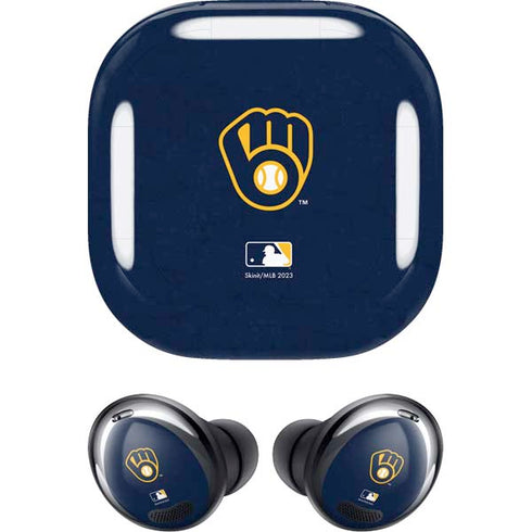 MLB Milwaukee Brewers - Solid Distressed Galaxy Buds Pro Skin