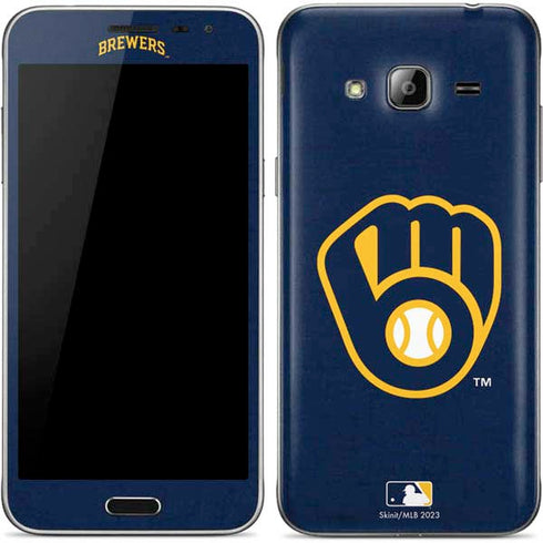 MLB Milwaukee Brewers - Solid Distressed Galaxy J3 Skin