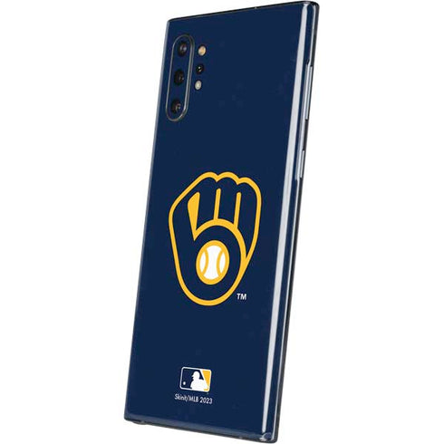 MLB Milwaukee Brewers - Solid Distressed Galaxy Note 10 Plus Skin