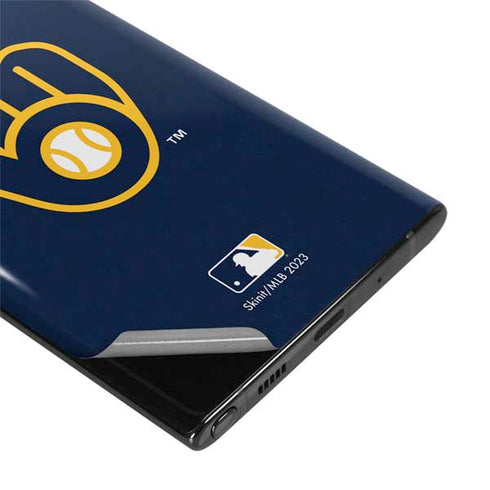 MLB Milwaukee Brewers - Solid Distressed Galaxy Note 10 Plus Skin