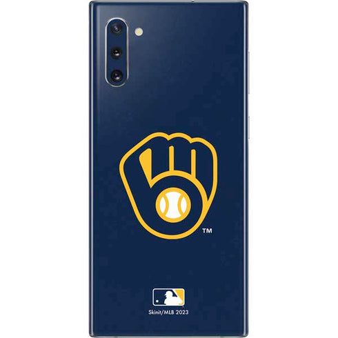 MLB Milwaukee Brewers - Solid Distressed Galaxy Note 10 Skin