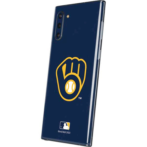 MLB Milwaukee Brewers - Solid Distressed Galaxy Note 10 Skin