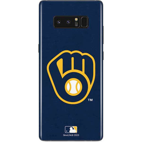 MLB Milwaukee Brewers - Solid Distressed Galaxy Note 8 Skin
