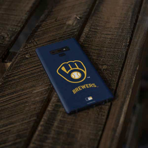 MLB Milwaukee Brewers - Solid Distressed Galaxy Note 9 Skin