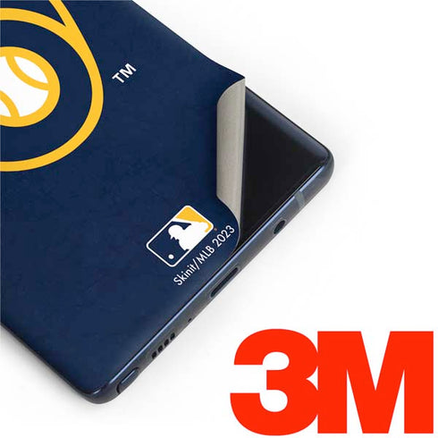 MLB Milwaukee Brewers - Solid Distressed Galaxy Note 9 Skin