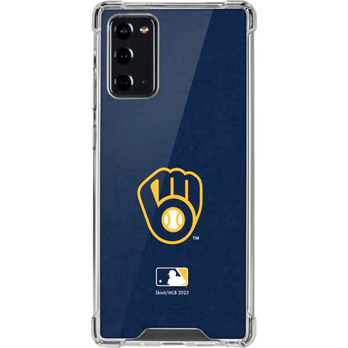 MLB Milwaukee Brewers - Solid Distressed Galaxy Note20 5G Clear Case