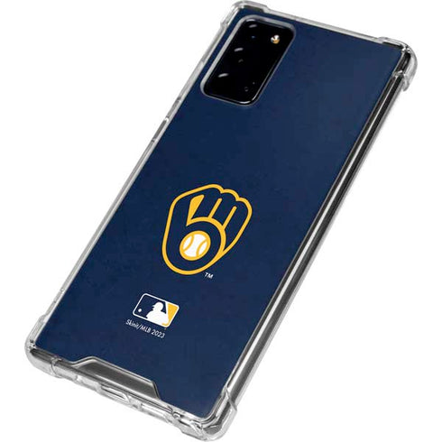 MLB Milwaukee Brewers - Solid Distressed Galaxy Note20 5G Clear Case