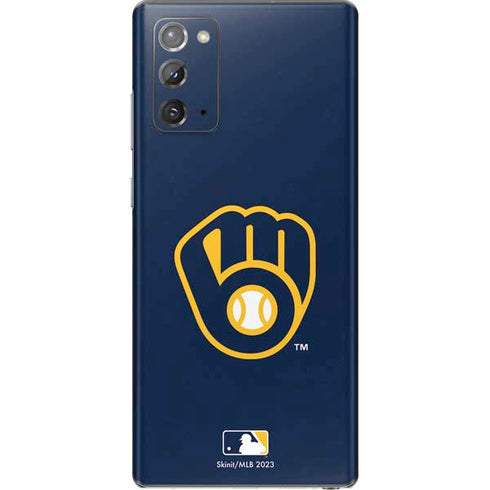 MLB Milwaukee Brewers - Solid Distressed Galaxy Note20 5G Skin