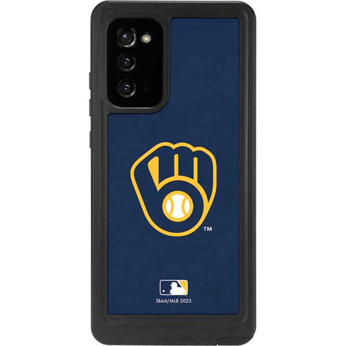 MLB Milwaukee Brewers - Solid Distressed Galaxy Note20 5G Waterproof Case