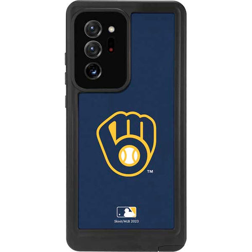 MLB Milwaukee Brewers - Solid Distressed Galaxy Note20 Ultra 5G Waterproof Case