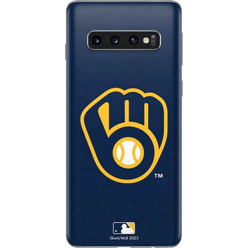 MLB Milwaukee Brewers - Solid Distressed Galaxy S10 Skin