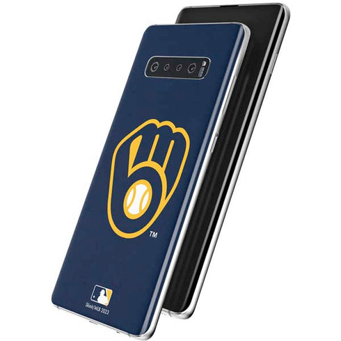 MLB Milwaukee Brewers - Solid Distressed Galaxy S10 Skin