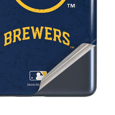 MLB Milwaukee Brewers - Solid Distressed Galaxy S20 Fan Edition Skin