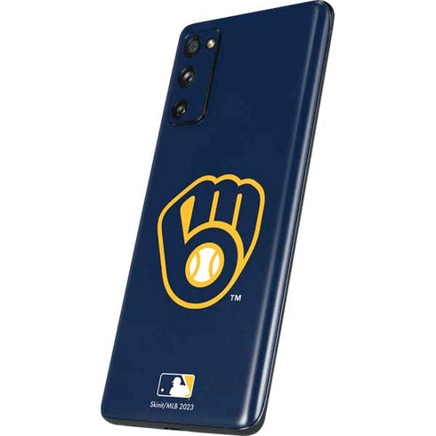 MLB Milwaukee Brewers - Solid Distressed Galaxy S20 Fan Edition Skin