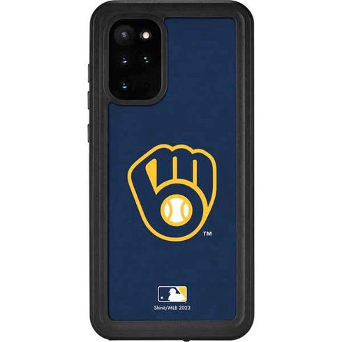 MLB Milwaukee Brewers - Solid Distressed Galaxy S20 Plus Waterproof Case