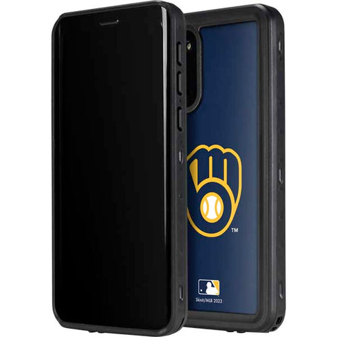 MLB Milwaukee Brewers - Solid Distressed Galaxy S20 Plus Waterproof Case