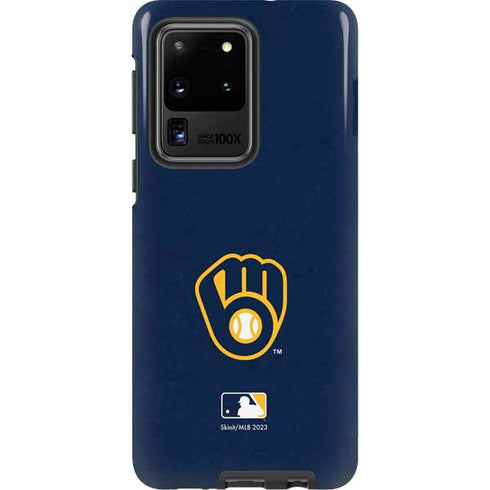 MLB Milwaukee Brewers - Solid Distressed Galaxy S20 Ultra 5G Pro Case