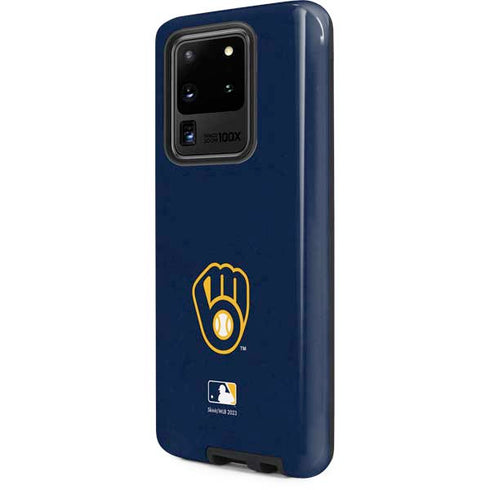 MLB Milwaukee Brewers - Solid Distressed Galaxy S20 Ultra 5G Pro Case