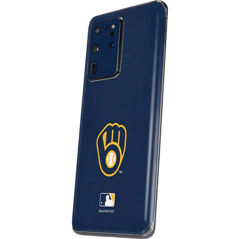 MLB Milwaukee Brewers - Solid Distressed Galaxy S20 Ultra 5G Skin
