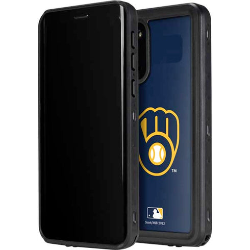 MLB Milwaukee Brewers - Solid Distressed Galaxy S20 Waterproof Case