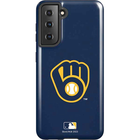 MLB Milwaukee Brewers - Solid Distressed Galaxy S21 5G Pro Case