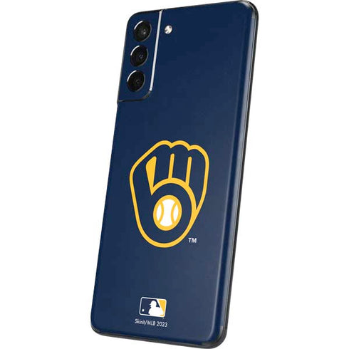 MLB Milwaukee Brewers - Solid Distressed Galaxy S21 5G Skin