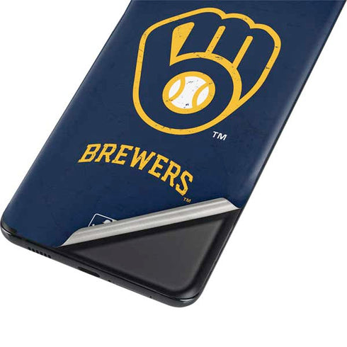 MLB Milwaukee Brewers - Solid Distressed Galaxy S21 Plus 5G Skin