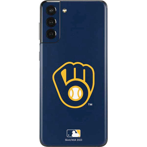 MLB Milwaukee Brewers - Solid Distressed Galaxy S21 Plus 5G Skin