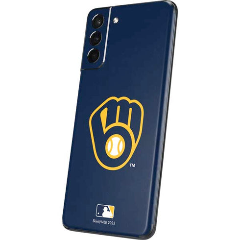MLB Milwaukee Brewers - Solid Distressed Galaxy S21 Plus 5G Skin