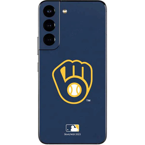 MLB Milwaukee Brewers - Solid Distressed Galaxy S22 Skin