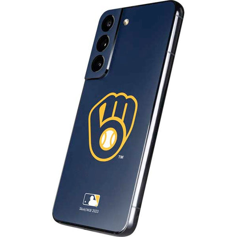 MLB Milwaukee Brewers - Solid Distressed Galaxy S22 Skin