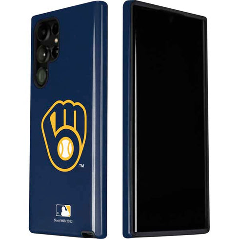 MLB Milwaukee Brewers - Solid Distressed Galaxy S22 Ultra Pro Case