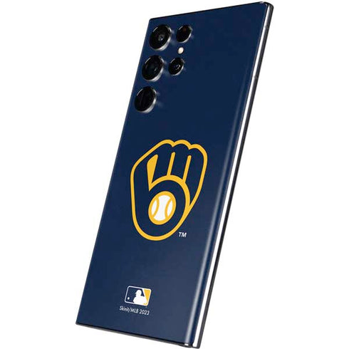 MLB Milwaukee Brewers - Solid Distressed Galaxy S22 Ultra Skin