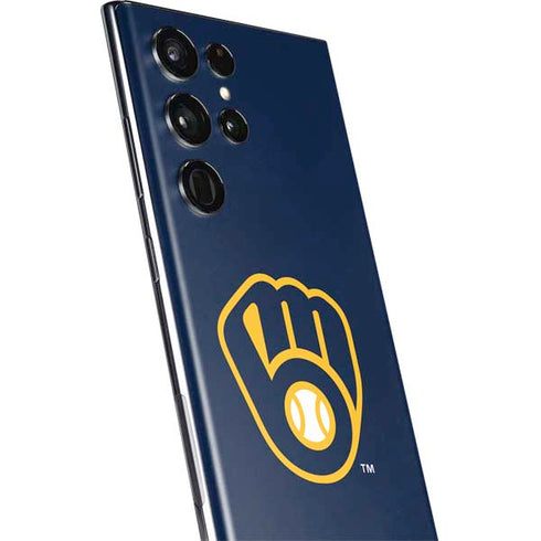 MLB Milwaukee Brewers - Solid Distressed Galaxy S22 Ultra Skin
